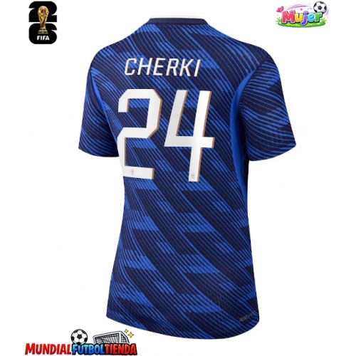 Camiseta Francia Rayan Cherki #24 Primera Equipación Replica Mundial 2026 para mujer mangas cortas